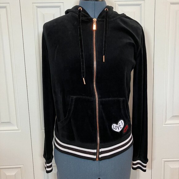 Betsey Johnson Jackets & Blazers - Betsey Johnson Performance Velour "Love" Hoodie Sz M